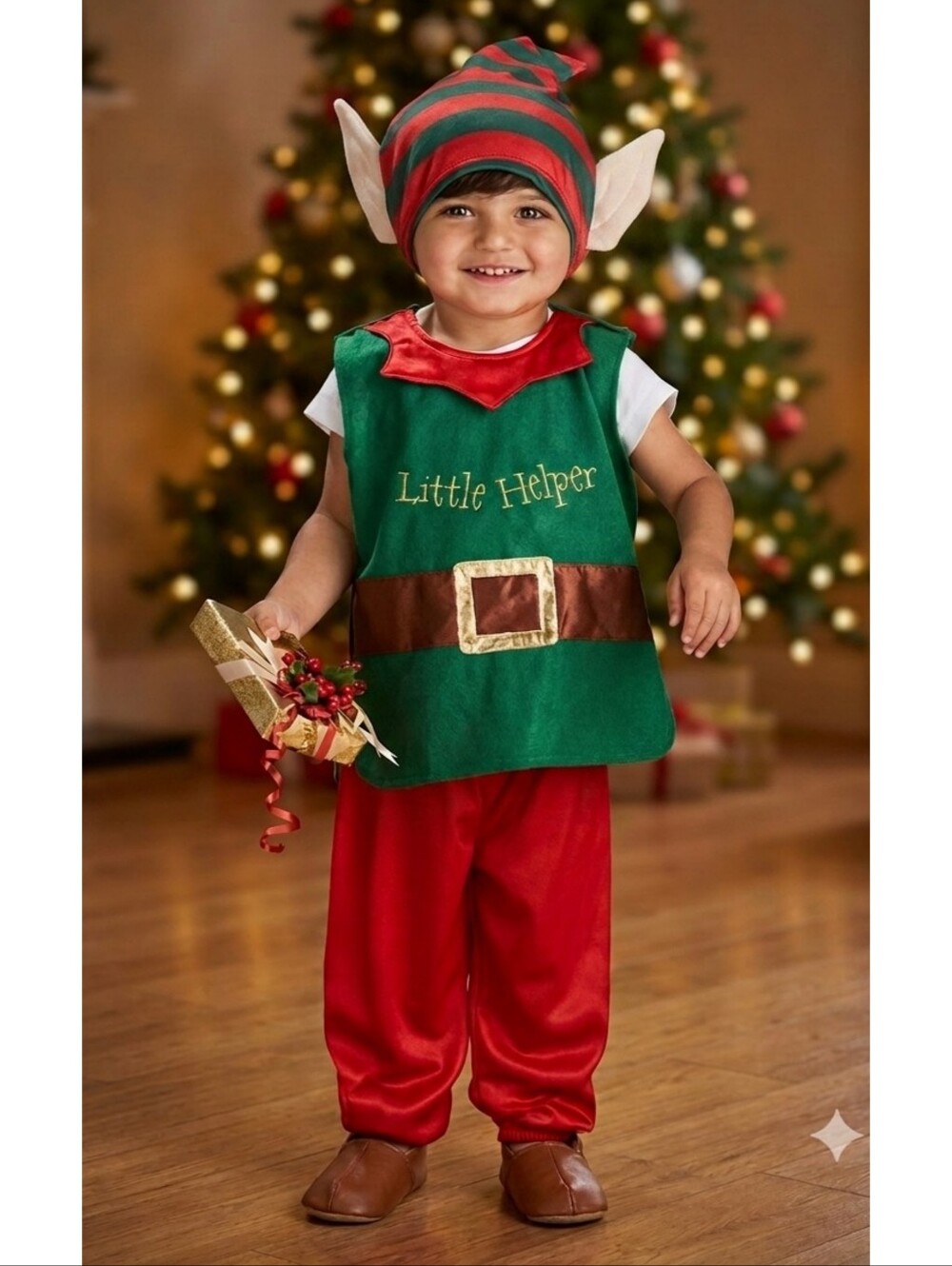 Lil' Elf Costume Size S (4-6) Fits Youth 3-4 Years